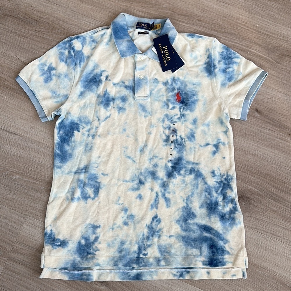 Polo Ralph Lauren Ladies Tie-dye Short-sleeve Polo Shirt, Size Medium - Picture 3 of 6